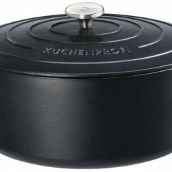 Küchenprofi Bratentopf Oval Aus Gusseisen In Schwarz 31 Cm / 24 X 18 Cm / 6 Liter/ 37 Cm