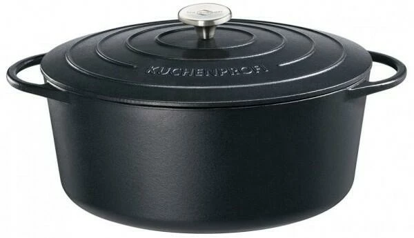 Küchenprofi Bratentopf Oval Aus Gusseisen In Schwarz 31 Cm / 24 X 18 Cm / 6 Liter/ 37 Cm 3 Küchenprofi Bratentopf Oval Aus Gusseisen In Schwarz 31 Cm / 24 X 18 Cm / 6 Liter/ 37 Cm