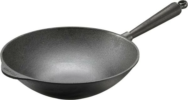 Skeppshult Wokpfanne Aus Gusseisen Mit Eschenholzgriff 3 Skeppshult Wokpfanne Aus Gusseisen Mit Eschenholzgriff