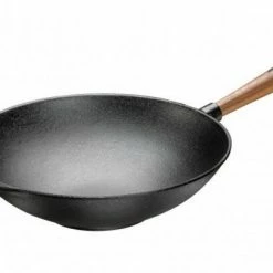 Skeppshult Wokpfanne Aus Gusseisen Mit Walnussgriff