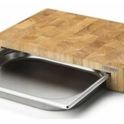 Continenta Schneidebrett Aus Gummibaum Stirnholz Mit Schublade 48 X 32,5 X 6 Cm