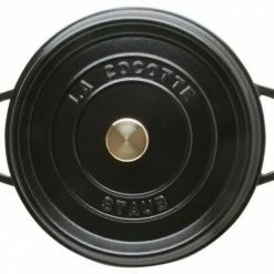 Staub Cocotte Rund Aus Gusseisen In Schwarz 24, 22 Cm / 10 Cm/ 3,8 Liter -Casserole shop 405002410 l 7