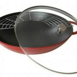 Staub Wok Aus Gusseisen Kirschrot