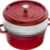 Staub Cocotte Rund Aus Gusseisen Mit Dämpfeinsatz In Kirschrot -Casserole shop 40510601