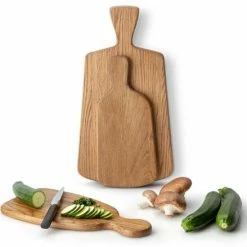 Continenta Schneidebrett Aus Eichenholz Mit Griff 34,5 X 16,5 X 1,5 Cm -Casserole shop 4107 4106 4108 1