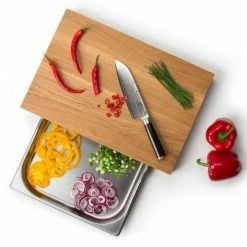 Continenta Schneidebrett Aus Eiche Mit Schublade 48 X 32,5 X 6 Cm -Casserole shop 4111 Ambiente Aufsicht neu l 1
