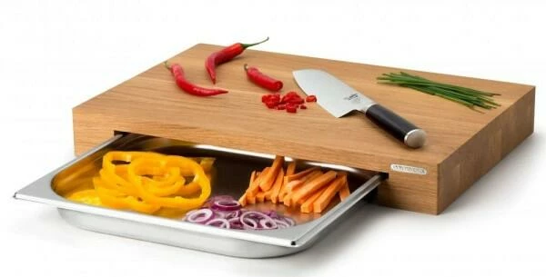 Continenta Schneidebrett Aus Eiche Mit Schublade 39 X 27 X 6 Cm 5 Continenta Schneidebrett Aus Eiche Mit Schublade 39 X 27 X 6 Cm – Bild 4