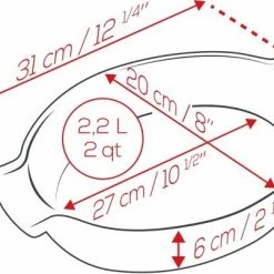 Appolia Auflaufform Oval In Rot 40 Cm Länge -Casserole shop APPOLIA DIMENSIONS Ovale 31 2 1