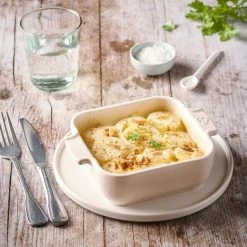 Appolia Auflaufform Quadratisch In Ecru 36 Cm / 5,4 Liter -Casserole shop APPOLIA plat carre individuel ecru 61166 PIXEL BECHAMEL 3