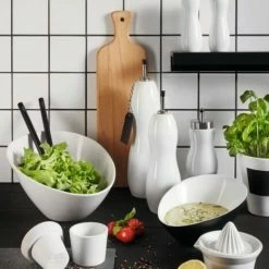 ASA Asymmetrische Schale Vongole In Weiß 32,5 Cm -Casserole shop Black White Kitchen 02 1 l 2