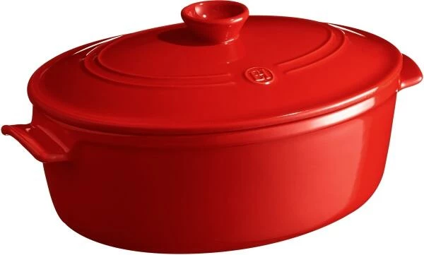 Emile Henry Schmortopf Oval In Granatapfel 31 Cm / 6 Liter 3 Emile Henry Schmortopf Oval In Granatapfel 31 Cm / 6 Liter