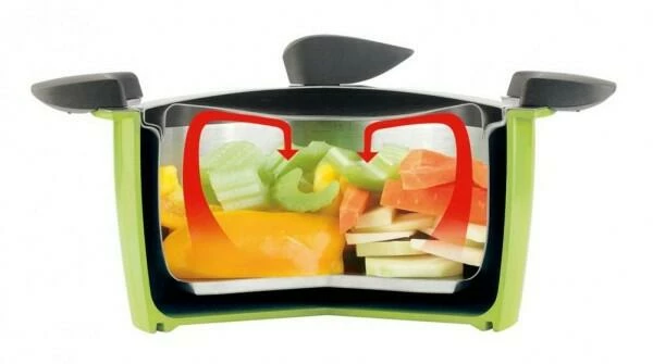 Kuhn Rikon Hotpan Servierkochtopf In Rot 22 Cm / 3 L 5 Kuhn Rikon Hotpan Servierkochtopf In Rot 22 Cm / 3 L – Bild 3