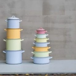 Riess Emaille Riess Kasserolle Aus Emaille In Pastell-blau 18 Cm -Casserole shop RIESS AMBIENTE CLASSIC Pastell Bunt 2019 11 12 highres
