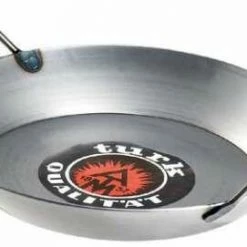 Turk Eisenpfanne Mit Zwei Griffen Boden: 13 Cm, Oben: 20 Cm, Rand: 4,0 Cm, 0,90 Kg