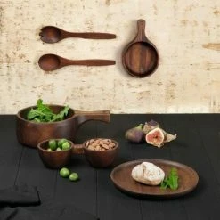 ASA Holzschale Mit Griff Wood Dark Aus Akazie 22,5 Cm / 14,5 Cm / 5,6 Cm -Casserole shop Wood 01 l