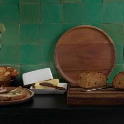 ASA Holzbrett, Oval Wood Dark Aus Akazie -Casserole shop Wood dark dunkel Brotzeit 2