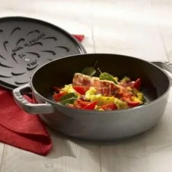 Staub Bräter Mit Chistera Drop-Structure In Graphitgrau 24 Cm/2,4 L/ 115,5 Cm/ 4,5 Kg -Casserole shop Zwilling Staub Chistera 12731 l